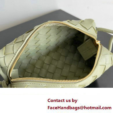 Bottega Veneta Mini Loop Camera Intrecciato leather cross-body Bag TRAVERTINE 2024