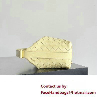 Bottega Veneta Mini Wallace Intrecciato leather shoulder bag CAMOMILE 2023