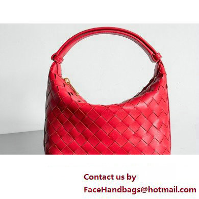 Bottega Veneta Mini Wallace Intrecciato leather shoulder bag Red 2023