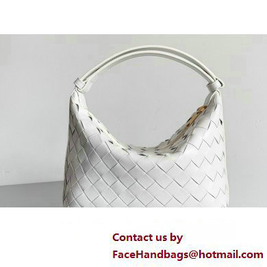 Bottega Veneta Mini Wallace Intrecciato leather shoulder bag White 2023