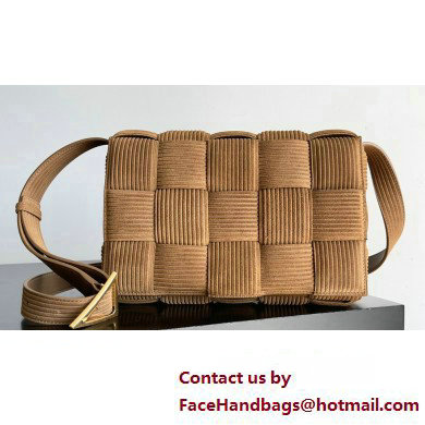 Bottega Veneta Padded Cassette Intreccio corduroy suede cross-body bag 2023