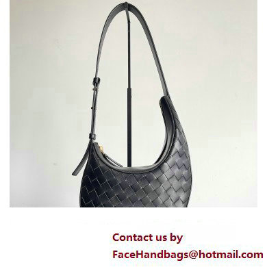 Bottega Veneta Small Drop Intrecciato leather shoulder bag with adjustable strap Black 2023