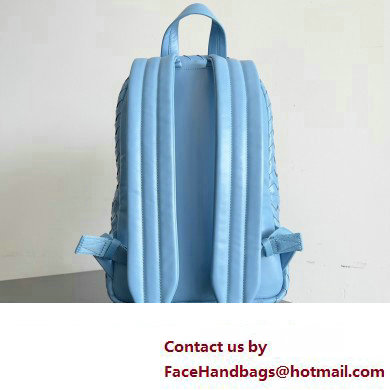 Bottega Veneta Small Intrecciato leather Backpack Bag Sky Blue 2023