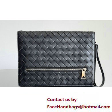 Bottega Veneta Small intrecciato leather document case With Wristlet Black 2023