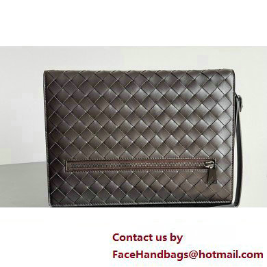 Bottega Veneta Small intrecciato leather document case With Wristlet Coffee 2023