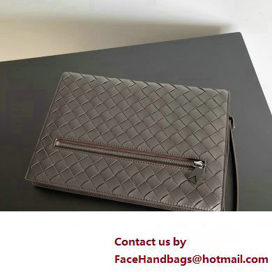 Bottega Veneta Small intrecciato leather document case With Wristlet Coffee 2023