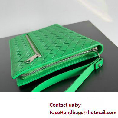 Bottega Veneta Small intrecciato leather document case With Wristlet Green 2023