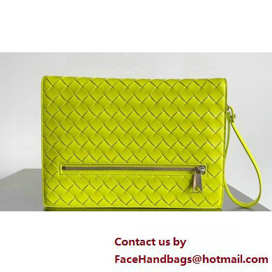 Bottega Veneta Small intrecciato leather document case With Wristlet Kiwi Green 2023