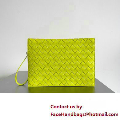 Bottega Veneta Small intrecciato leather document case With Wristlet Kiwi Green 2023