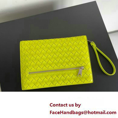 Bottega Veneta Small intrecciato leather document case With Wristlet Kiwi Green 2023