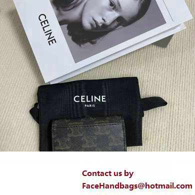 CELINE CARD HOLDER WITH FLAP TRIOMPHE in Triomphe Canvas Tan 10I582 2023