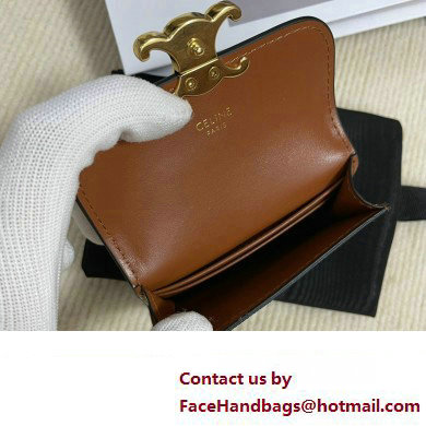 CELINE CARD HOLDER WITH FLAP TRIOMPHE in Triomphe Canvas Tan 10I582 2023