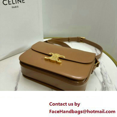 CELINE Classique Triomphe Bag in shiny calfskin BRONZE 2024