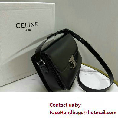 CELINE Classique Triomphe Bag in shiny calfskin black/silver 2024