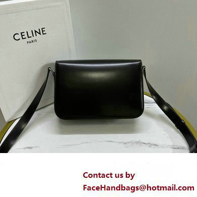 CELINE Classique Triomphe Bag in shiny calfskin black/silver 2024