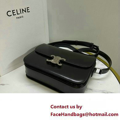 CELINE Classique Triomphe Bag in shiny calfskin black/silver 2024