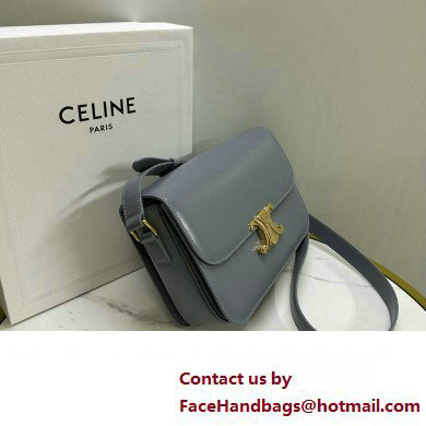 CELINE Classique Triomphe Bag in shiny calfskin zinc 2024