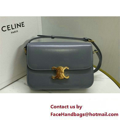 CELINE Classique Triomphe Bag in shiny calfskin zinc 2024