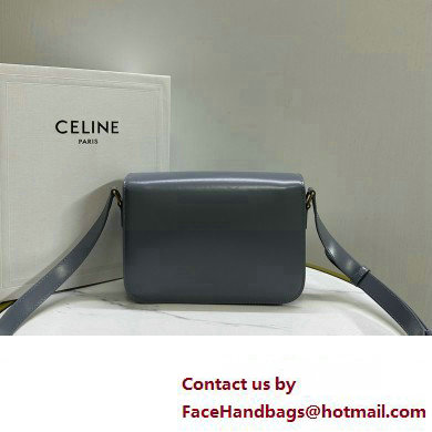 CELINE Classique Triomphe Bag in shiny calfskin zinc 2024