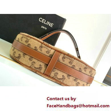 CELINE Medium Ava Strap Bag in textile with triomphe Camel 2023