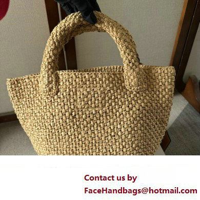 CELINE SUPPLE SMALL TRIOMPHE CLASSIC PANIER in Raffia and calfskin Tan 2024