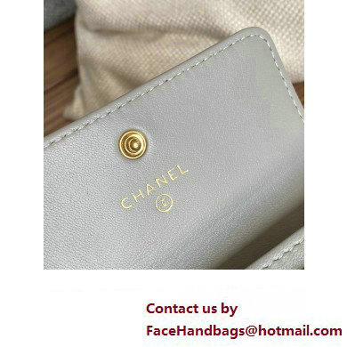 CHANEL 19 Flap Card Holder in lambskin AP1790 GRAY 2023