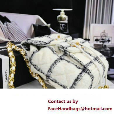 CHANEL AS3615 TWEED BACKPACK WHITE 2022