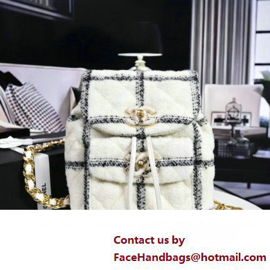 CHANEL AS3615 TWEED BACKPACK WHITE 2022