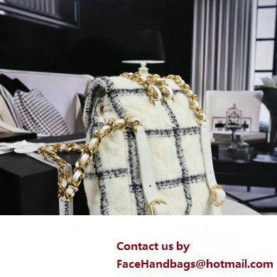 CHANEL AS3615 TWEED BACKPACK WHITE 2022