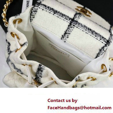 CHANEL AS3615 TWEED BACKPACK WHITE 2022