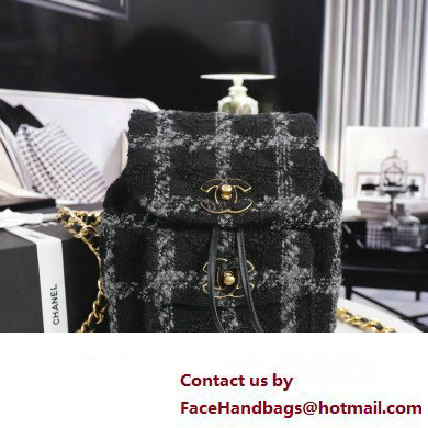 CHANEL AS3615 TWEED BACKPACK black 2022