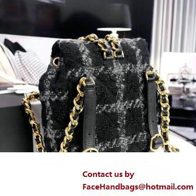 CHANEL AS3615 TWEED BACKPACK black 2022