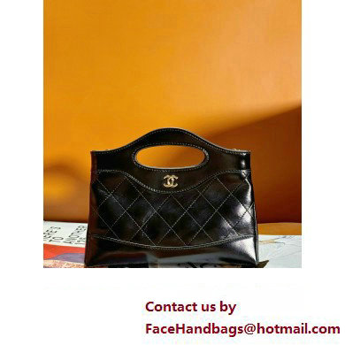 CHANEL BLACK MINI 31 BAG IN WAX CALFSKIN 2024