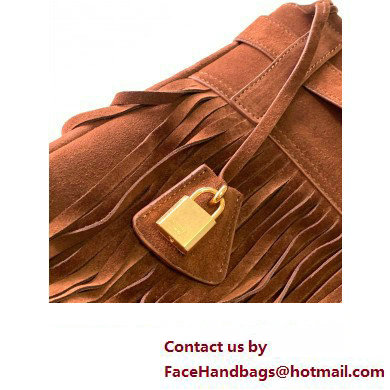 Celine MEDIUM ANNABEL BAG WITH FRINGES in SUEDE CALFSKIN Brown