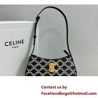 Celine MEDIUM TILLY BAG in Triomphe canvas and calfskin Black 2024