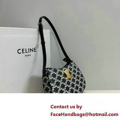 Celine MEDIUM TILLY BAG in Triomphe canvas and calfskin Black 2024