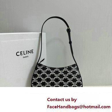 Celine MEDIUM TILLY BAG in Triomphe canvas and calfskin Black 2024