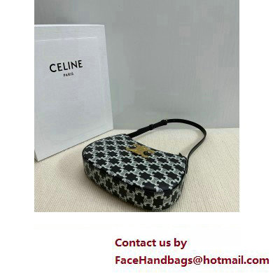 Celine MEDIUM TILLY BAG in Triomphe canvas and calfskin Black 2024