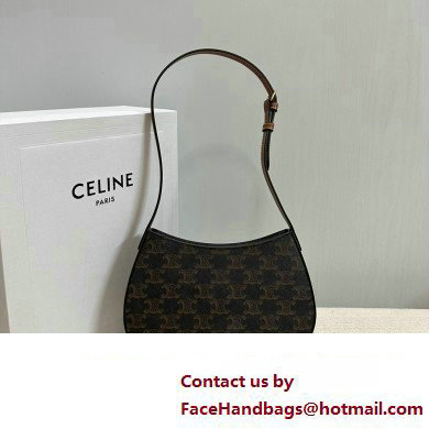 Celine MEDIUM TILLY BAG in Triomphe canvas and calfskin Brown 2024 - Click Image to Close