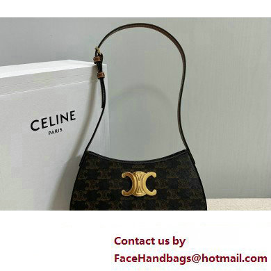 Celine MEDIUM TILLY BAG in Triomphe canvas and calfskin Brown 2024