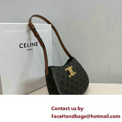 Celine MEDIUM TILLY BAG in Triomphe canvas and calfskin Brown 2024