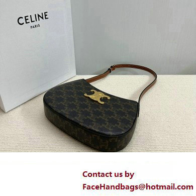 Celine MEDIUM TILLY BAG in Triomphe canvas and calfskin Brown 2024