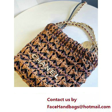 Chanel 22 Mini Handbag in Calfskin Macrame AS3980 brown 2023