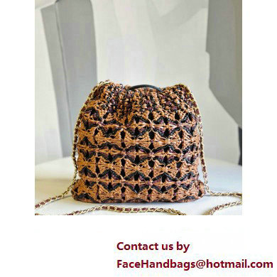 Chanel 22 Mini Handbag in Calfskin Macrame AS3980 brown 2023