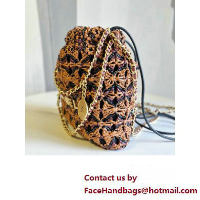 Chanel 22 Mini Handbag in Calfskin Macrame AS3980 brown 2023