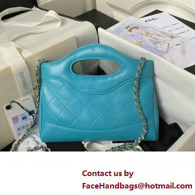 Chanel 31 nano Shopping Bag in Calfskin blue 2024