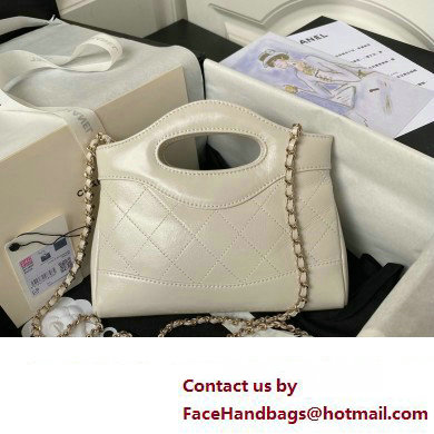 Chanel 31 nano Shopping Bag in Calfskin white 2024 - Click Image to Close