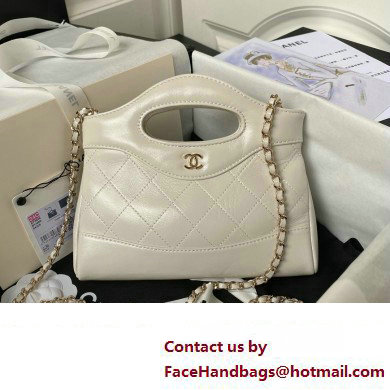 Chanel 31 nano Shopping Bag in Calfskin white 2024