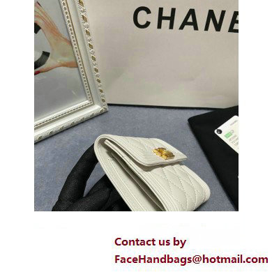 Chanel Boy Small Flap Wallet AP2090 in Lambskin White/Gold