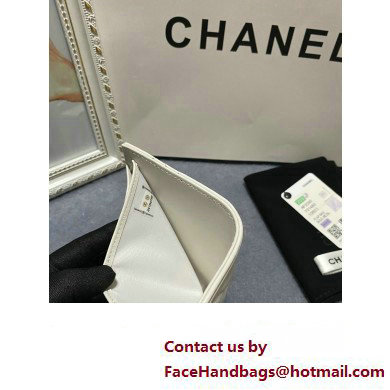 Chanel Boy Small Flap Wallet AP2090 in Lambskin White/Gold